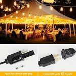 Upgraded LED Outdoor String Lights 100Ft Shatterproof Waterproof ST38 Vintage Edison Bulbs Patio Lights Energy Saving Hanging Outdoor for Christmas Porch Deck Garden Backyard Wedding Party