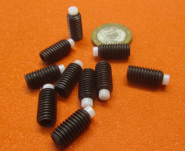 Black Oxide Steel Nylon Tip Set Screw M8 × 1.25mm x 16 mm Thread Length 10 pcs