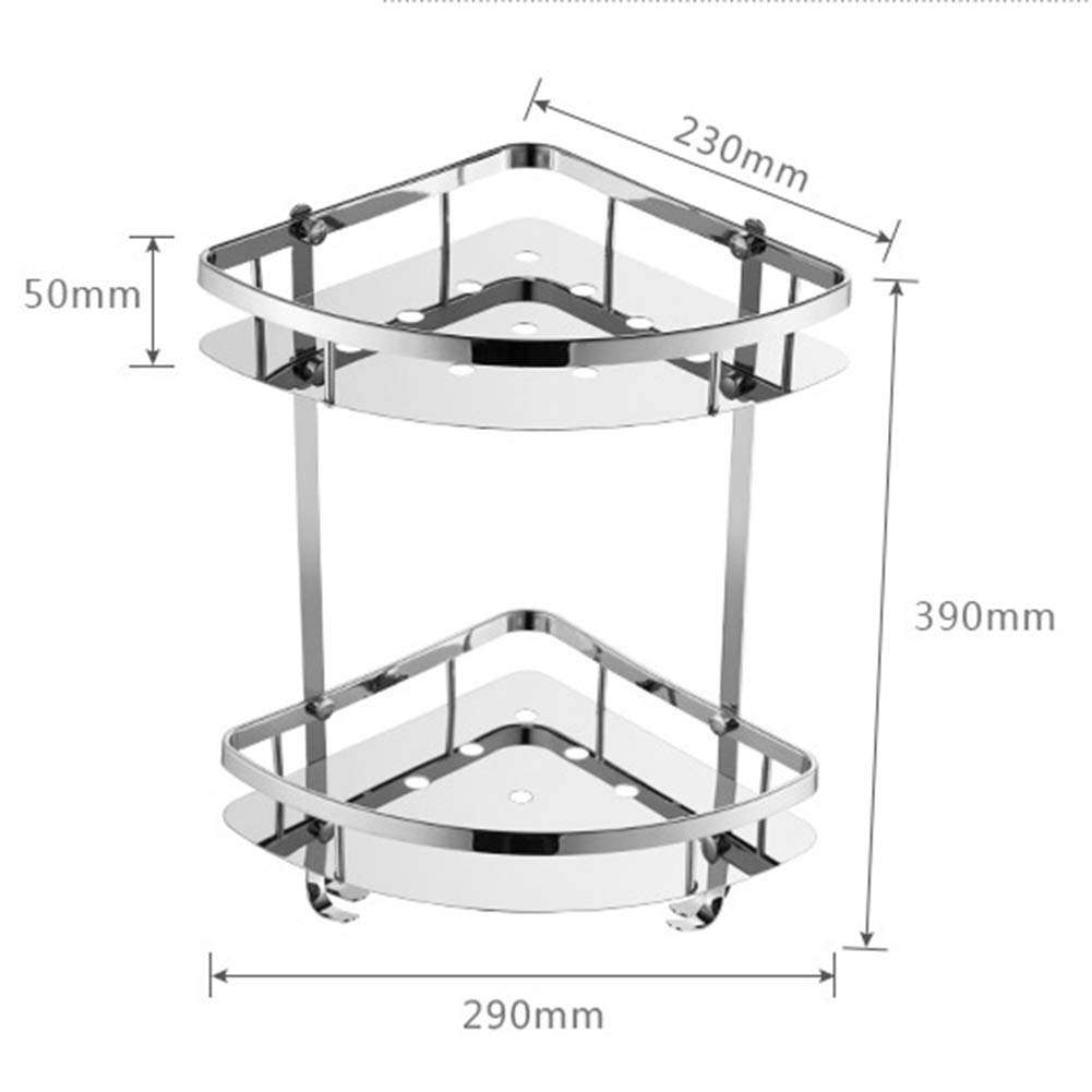 Estantes de baño exquisitos Bastidores de baño, Esquina de Ducha Cesta Triangular de Doble Capa de Acero Inoxidable Herrajes de baño Estante Colgante Estante de Esquina de baño Baño