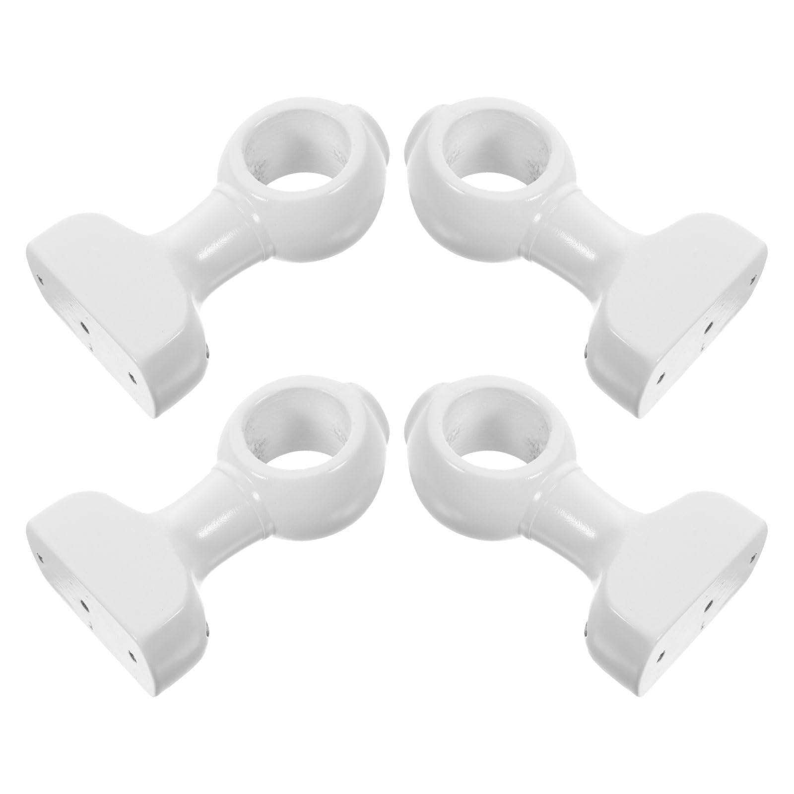 GALPADA 4 Pezzi Supporto Bastone e Stabilità Migliorata Design Decorativo in Legno Bianco per Tende Confezione per Arredamento Casa e Ufficio