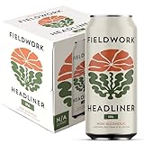 Fieldwork Non-Alcoholic Craft Beer 16 Fl Oz, Award-Winning Taste, Headliner IPA, Vegan, Low-Calorie, 4-Pack Cans