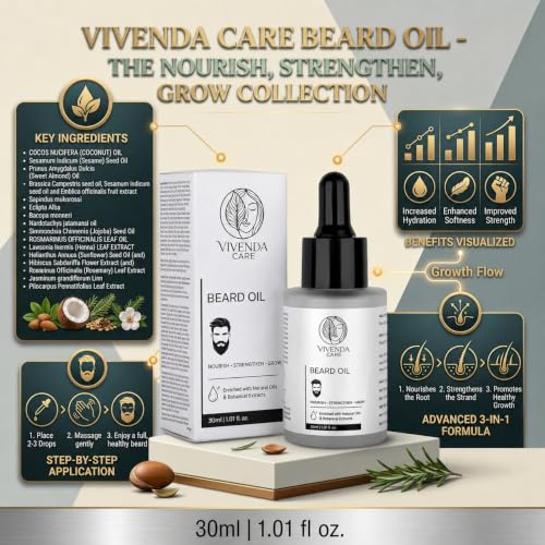 Image of Beard Growth Serum for Men 30ml | 4% Anagain, 2% Aminexil, 1% Rosemary | Reduces Patchy Beard, Promotes Thicker Beard Growth | Lightweight and Fast Absorption