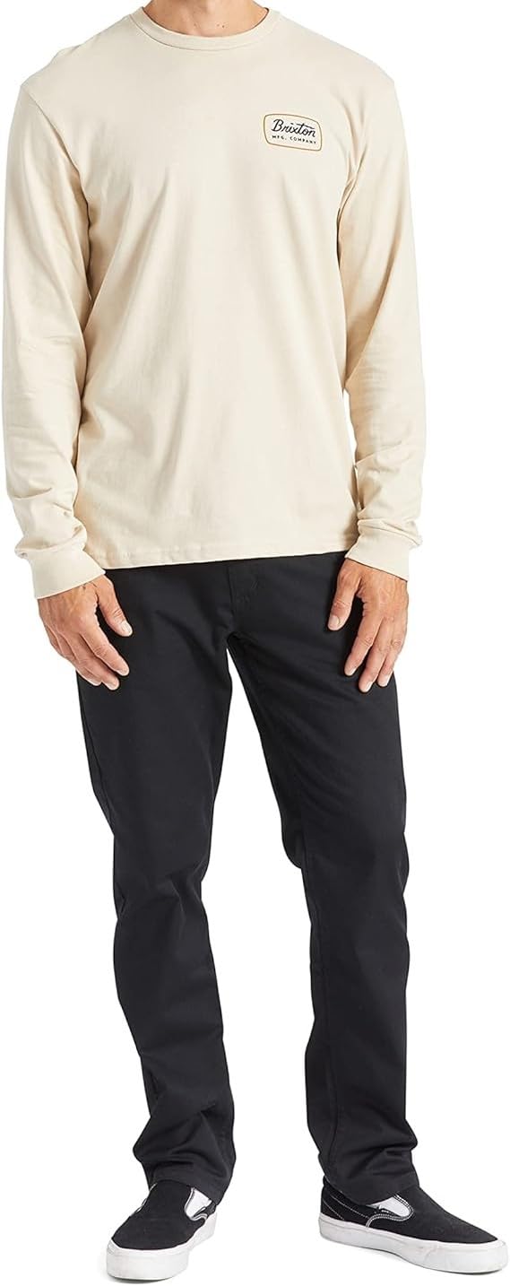 Brixton Jolt Long Sleeve T-Shirt for Men, Crew Neck Tee, Cream/Black, M by Brixton - Used condition - Image 6