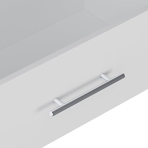 Miniatura 7 de Torre corta de 4 cajones, organizador modular de madera con almacenamiento, estante de ropa para colgar ropa, blanco, 25.5 pulgadas de ancho