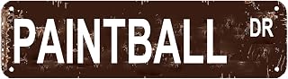 Paintball Sign,Paintball Gift,Paintball Player Gift,Paintball Accessory,Paintball Party,Team Shooting Sport,Extreme Sports Home Garden Vintage Metal Decor 4x16 Inch