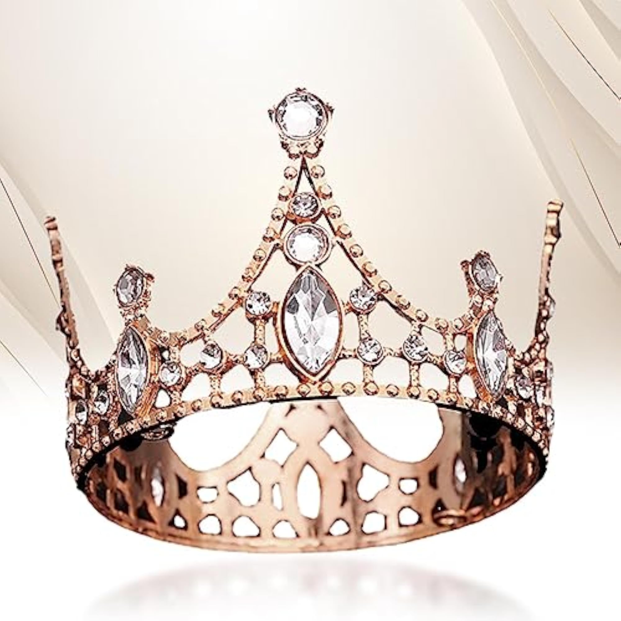 Rose Gold Modern Tiara Headpiece for Parties