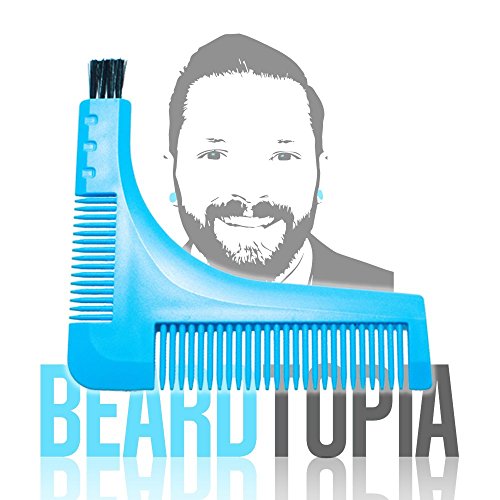 Beard Shaping Tool Template - Stencil Guide for Line Up & Edging - Grooming & Styling Facial Hair Comb - Beards, Goatees, Mustaches, Neck, Jawline & Hair Line - by Beardtopia