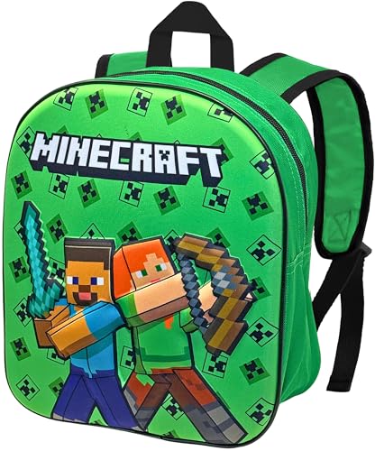 Zainetto 3D Asilo Bambini Per Minecraft Fan – Zaino Tempo Libero Bambino e Bambina – Scuola Materna, 31 Centimetri,...
