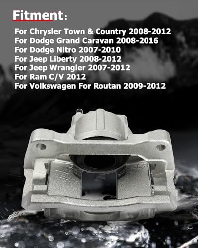 Image of cciyu 18B5044 Front Disc Brake Caliper w /Bracket For Chrysler For Town & Country,For Dodge For Grand Caravan /For Nitro,For Jeep For Liberty /For Wrangler,For Ram For C /V,For Volkswagen For Routan