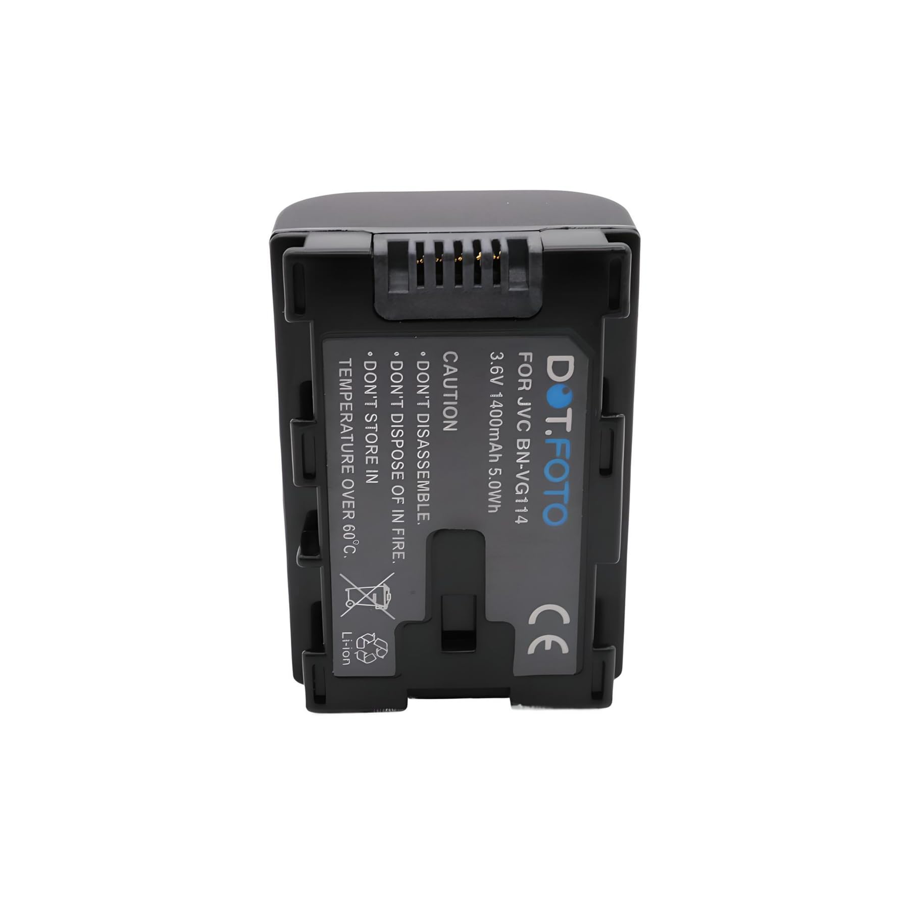 Batterie Dot.Foto BN-VG114 3.6v/1400mAh - Compatible JVC Caméscopes GZ-EX215, GZ-EX245 Et Autres Modèles - Rechargeable Lithium Ion