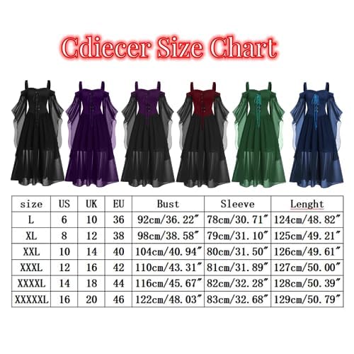 Renaissance-Feenkostüm für Damen, Halloween, Gothic-Kleid, Übergröße, Hexe, Cosplay, Kleider, Mittelalter-Halloween-Kostüm