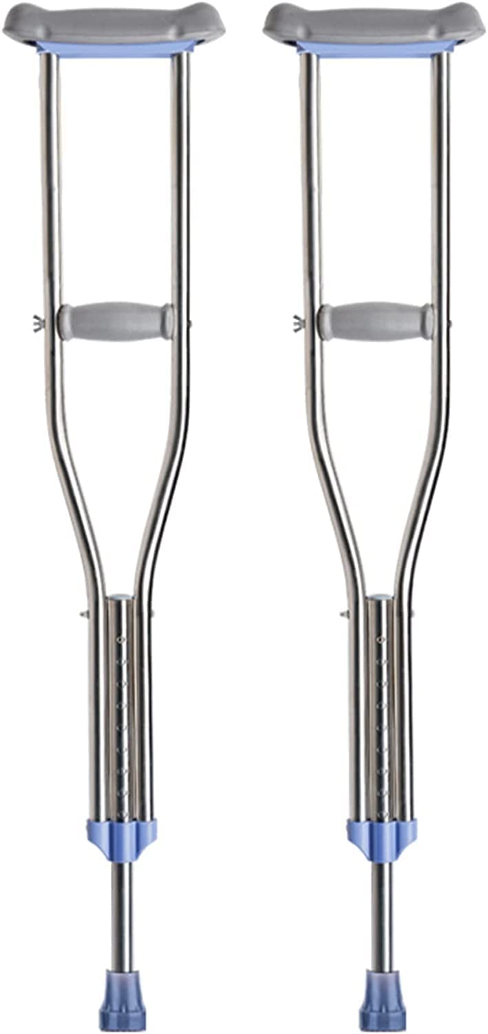 Stampelle da Passeggio 1 Paio di Stampelle Ascellari per Adulti per Camminare Stampelle Leggere in Alluminio Regolabili in Altezza Bastoni da Passeggio Medici ergonomici per Donne Uomini Peso Massim
