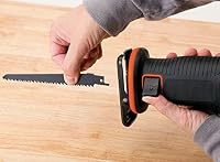 Black+Decker Akku-Säbelsäge (18V, 22 mm Hublänge, 110 mm Schnitttiefe, werkzeugloser Blattwechsel, Akku, Ladegerät) BDCR18 – Ansicht 3