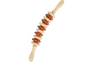 1 Pack Wood Therapy Lymphatic Drainage Massage Roller Stick, Handheld Curved Stick