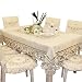 Brown flower embroidered lace cream tablecloth square