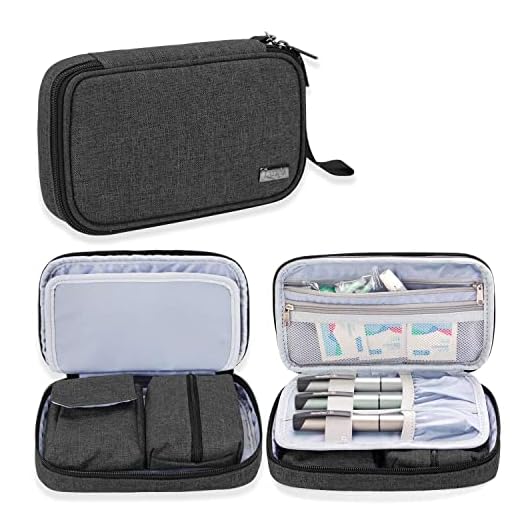 LUXJA Diabetic Supplies Travel Case, Storage Bag for Glucose Meter and Other Diabetic Supplies (Bag Only), Black