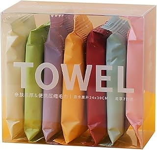 Jipersuo Toalla desechable comprimida para la cara, toalla de baño pura gruesa y ampliada, toalla de viaje para limpieza facial, empaquetada individualmente, toalla facial portátil (7 unidades