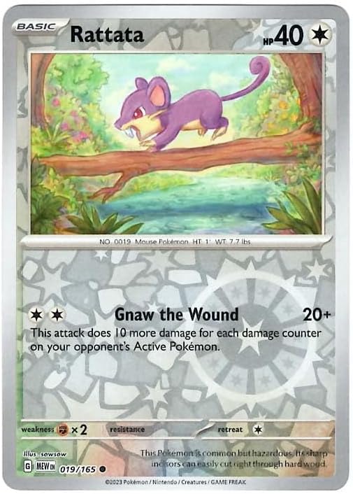 Pokemon - Rattata 019/165 - Pokemon 151 - Reverse Foil - Single Card
