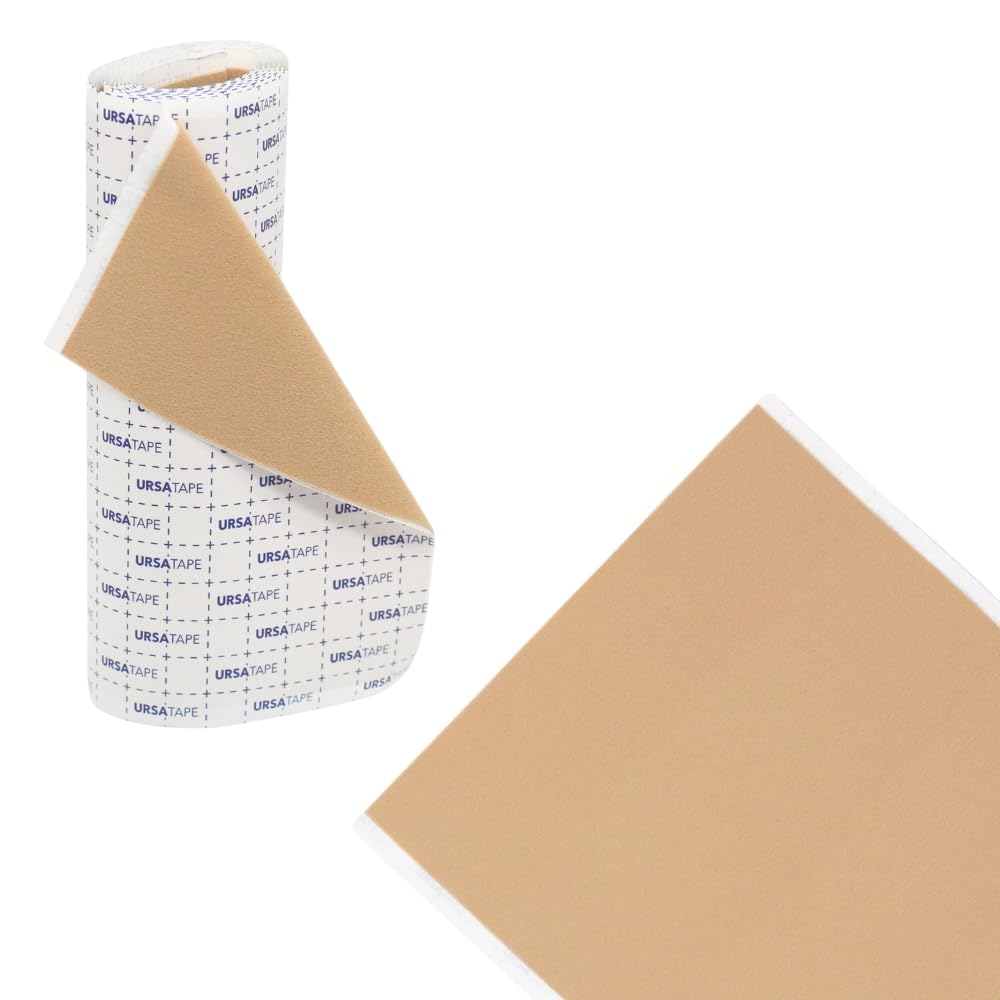 URSA Tape Rolls - Stretchy Moleskin Rolls - Reusable Hypoallergenic for Blister Prevention, Calluses, Anti Chafing - Multi-Purpose Heavy Duty Tape for Fabric, Skin, Shoes - Made in The UK (Beige)