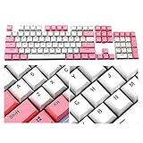 Sprache Englisch LXH-SH Tastatur Cap Gaming Keycap 104 Key Backlit Glanz durch PBT Keycap Set Key Caps for mechanische Spiel-Tastatur Keycap Cap mechanische Tastatur (Color : OrangeWhite)