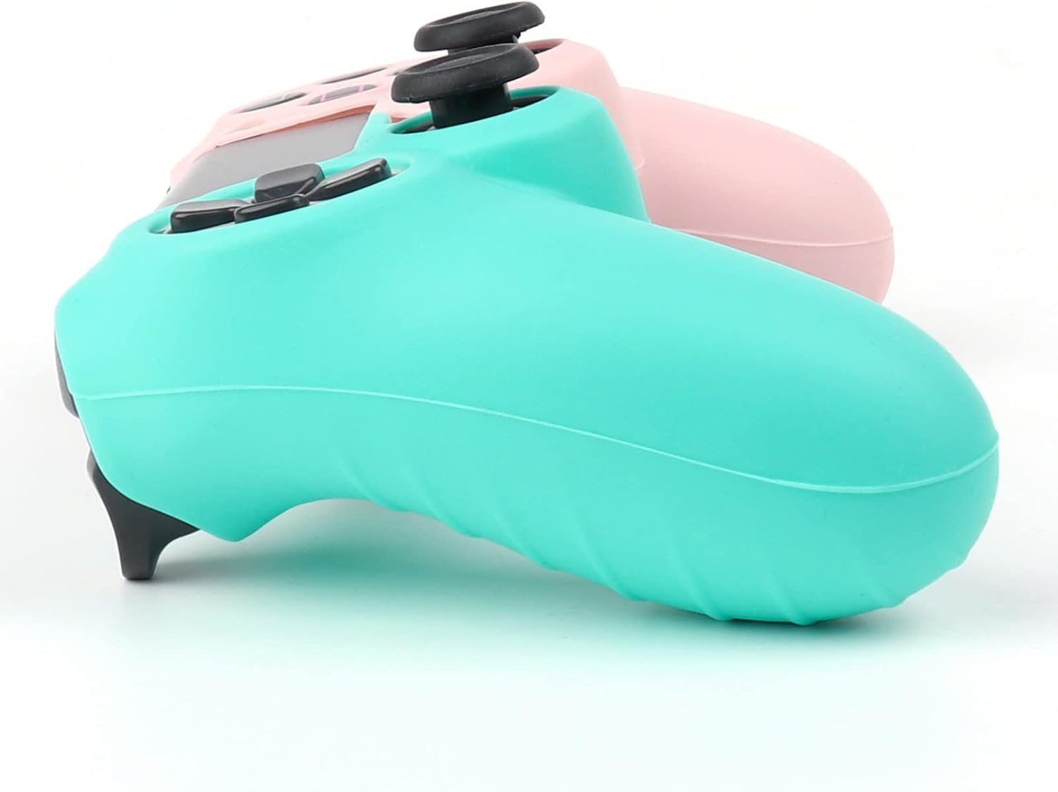 RALAN PS4 Controller Skin Silicone Greenish Pink, Non-Slip Grip Cover Protector Compatible with Playstation 4/PS4 Slim/PS4 Pro Controllers with 2 Thumb Grip Caps.