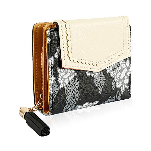 Enjoygoeu Cartera Billetero Vertical Piel,Tarjetero Pinza Billetes para Hombres Mujeres (Negro, 11.5 * 10 * 3cm)