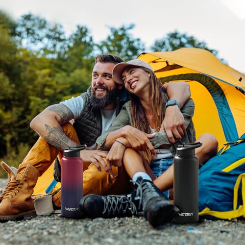 WATERSY 40oz Stainless Steel Vacuum Insulated Water Bottle - 1200ml Drink Flask with 2 Leakproof Lids for Cold & Hot Beverages, Ideal for Sports and Travel - Image 7