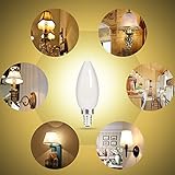 TIMI Lighting LED Candelabra Bulb, 40W Equivalent LED Chandelier Bulb, Dimmable LED Lamp Bulb E12 Base, Warm White 2700K LED Filament Bulb, Milky White Tinted, 4W 300 Lumens 360° Beam Angle, 6 Pack - Image 6