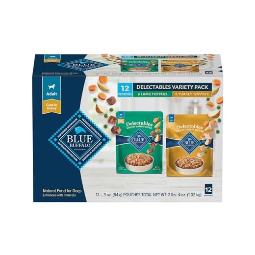 Blue Buffalo Delectables Natural Wet Dog Food Topper Variety Pack, Lamb & Turkey Dinner 3oz (12 Pack - 6 of Each Flavor)