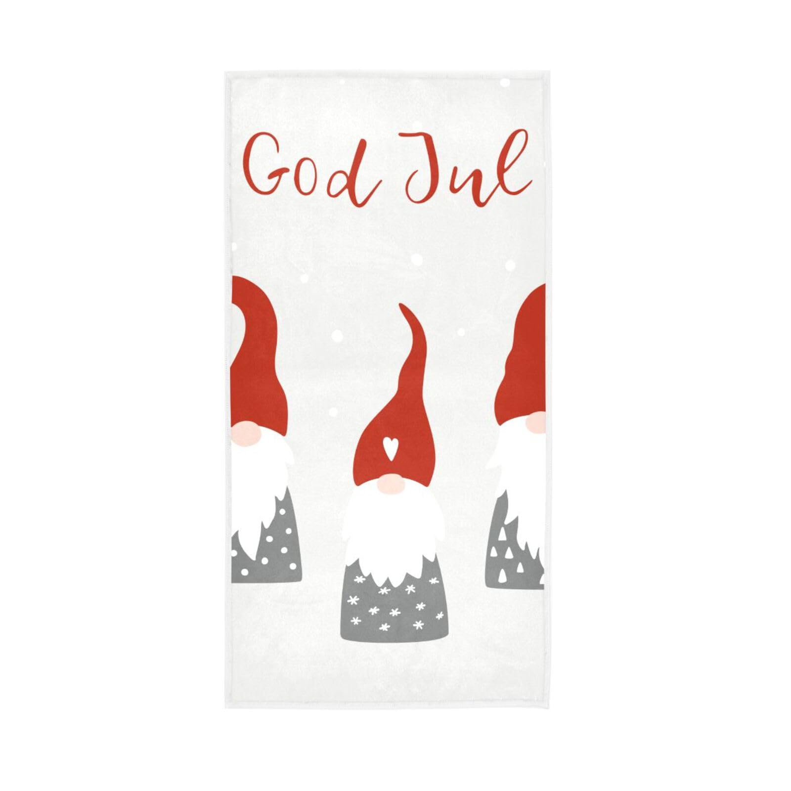 LSRCPD Cute Gnomes Snowflakes Bathroom Towels, 15 x 30 Inch Decorative Bathroom Towel Guest Bathroom Hand Towels Esthetician Towels for Facials