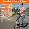 Electric Scooter with Seat, Folding E Scooter for Adults, 350W Motor, 8.5" Solid Tires, 19 MPH, 21 Mile Range, Lightweight Portable Teens Commuter Sit Down Escooter with APP, Dual Brake #4