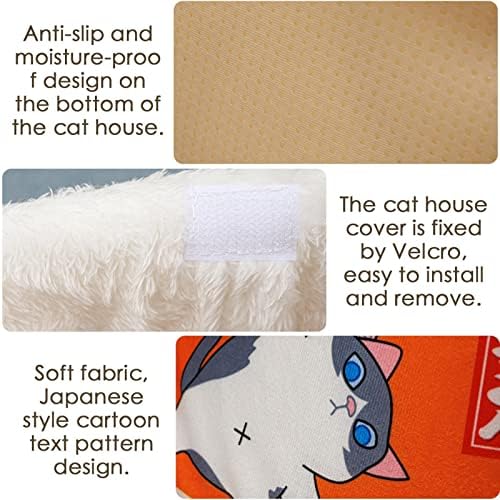 Moslate Cute Cat Sofa Bed | Creative Non-Slip Instant Noodle Shape Cat House Funny Covered Cat Beds | Comfortable Pet Cat Kitten House Washable Noodle Cup Cat Bed Cave for Indoor and Outdoor Pets