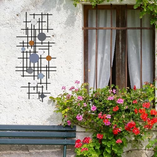 Art mural moderne en métal ruelen : lot de 2 décors géométriques 3D - 6