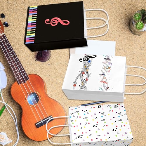 24Pack Muiscal Notes Paper Gift Bags Colorful Musical Party Favor Bags for Baby Shower Music Themed Birthday Party Supplies by Bolsome - Used condition - Image 8