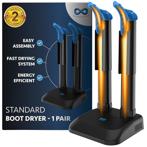 Everlasting Comfort Boot Dryer for Work Boots – Easy-to-Use, Silent & Energy-Efficient Boot Warmer and Shoe Dryer for Sneakers, Electric Fanless Convection Design to Reduce Odor (1 Pair)