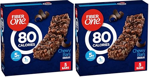 Fiber One 70 Calorie Chewy Snack Bars, Chocolate, 5 ct (Pack of 2)