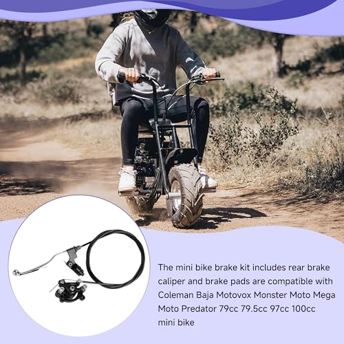 Image of Mini Bike Brake Lever Cable Assembly Kit + Mini Bike Brake Caliper Replacement for Coleman CT100U CC100X Baja DB30 Motovox MBX10 MBX11 MMB80 MMB105 79cc 97cc 100cc Powersports Parts