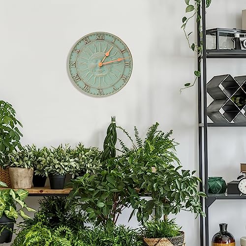 Whitehall Products Sunface Clock, Copper Verdi #TOP2