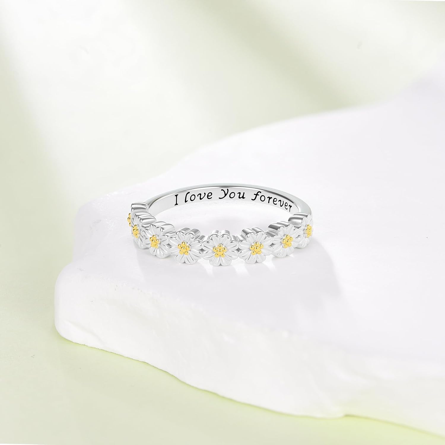 Daisy Flower Ring 925 Sterling Silver Daisy Jewelry Gifts for Women Lover - Image 2