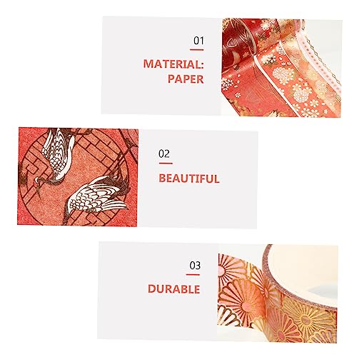 Sewroro 5 Rolos De Fita Washi De Guindaste Fita Adesiva Dupla Face Fita Adesiva Decorações De Flores