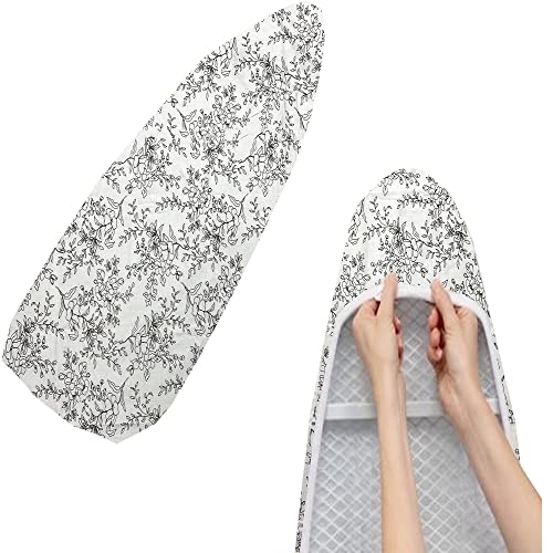 Ironing Board Cover With Elastic Edge | Heat Resistance Iron Board Cover | Scorch & Stain Resistant | Heavy Duty Padding Cotton Ironing Board Cover With Standard Size (21" X 57") (Floral Print) #TOP3