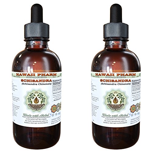 Schisandra Alcohol-Free Liquid Extract, Organic Schisandra (Schisandra Chinensis) Dried Berry Glycerite Natural Herbal Supplement, Hawaii Pharm, USA 2x2 fl.oz