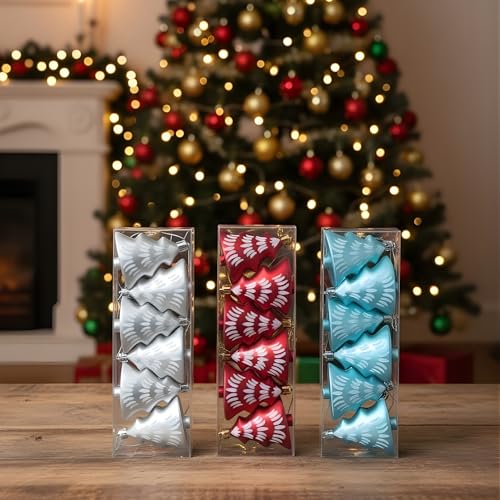 Image of Crackles Matt Finish Christmas Tree Ornaments (Set of 6) Christmas Tree Decoration Items | Xmas Gifts Ornaments Props Decorations for Christmas Party, Random Colors
