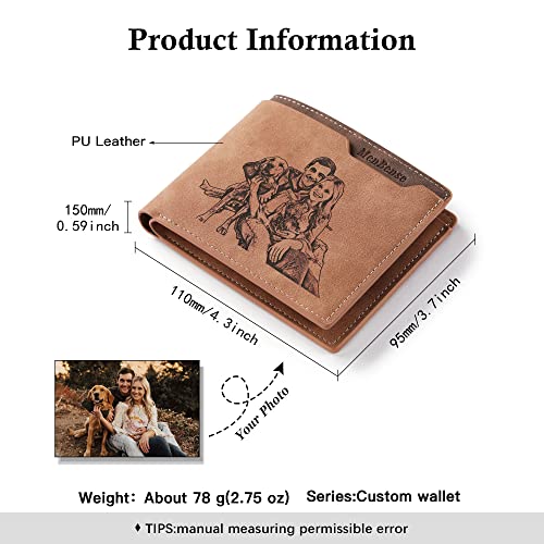 Facoy Customized Men Wallet With Name And Picture, Personalized Wallet For Men With Photo & Text, Gifts For Husband Bf Dad Son Groomsmen, Birthday Anniversary Father's Day Christmas Gifts #TOP1