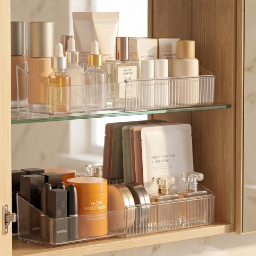 Gurwen Expandable Medicine Cabinet Organizer for Bathroom, 2 Pack