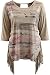 Women's Plus-Size Half Sleeve Round Neck Stripe Asymmetrical Tee Knit Top