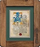 Celtic Card Company Irish Lord's Prayer in Gaelic Print Gilded Frame Green Medieval Manuscripts Seal in Wax Double-Matted Gift Home Decor 11.25' x 13.25'