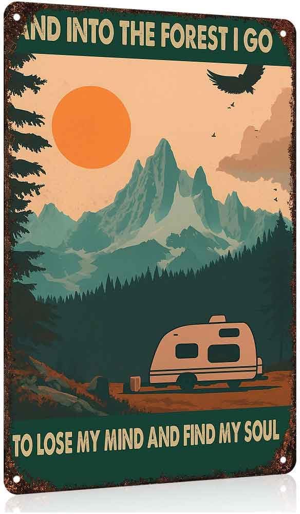 Camping Forest Hiking Quote Aluminum Metal Sign 8 x 12 Inch