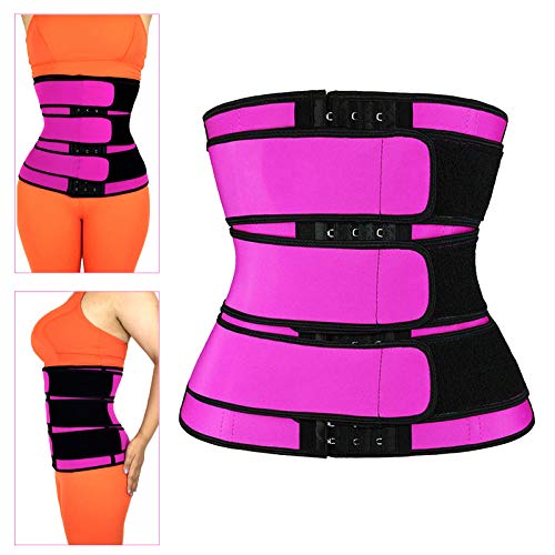 oshhni Cinto de Treinador Feminino Cintura Cincher Aparador Corpo Shaper Cinto Esportivo - Rosa verm