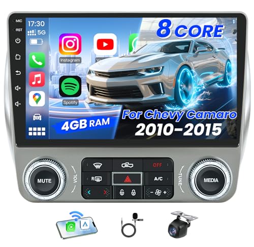 8 Core Car Radio Stereo for Chevrolet Chevy Camaro 2010-2015: 9 Inch 1280 * 800 HD IPS Touchscreen Head Unit 5G WiFi Wireless CarPlay Android Auto SWC DSP Backup Camera GPS Navigation FM